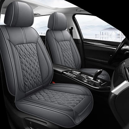 Pariitadin Leather Car Seat Covers Front Pair, Waterproof Breathable Faux by Pariitadin