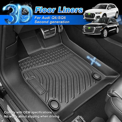 Cartist Floor mats Fit for 2018 2019 2020 2021 2022 2023 2024 Audi Q5/SQ5 5 - Image 2
