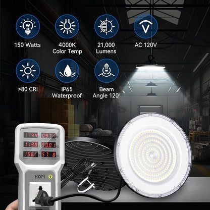 4 Pack UFO Led High Bay Light 150W, 4000K Daylight High Bay Led Light - Image 3