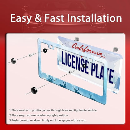 Deer License Plate Deer Forest License Plate Stainless Steel Parts Funny - Image 3