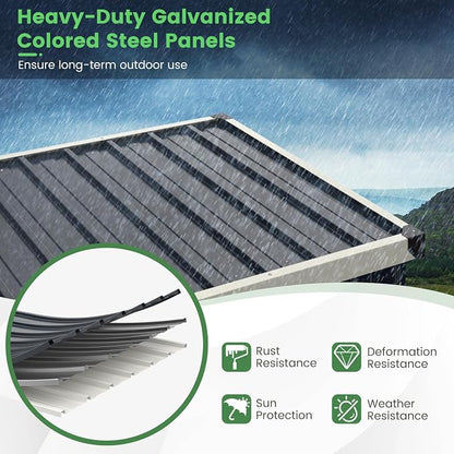 Goplus 3.8 x 2.8 FT Storage Shed Outdoor, All-Weather Steel Utility Storage - Image 4