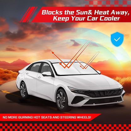 ARISMOTOR Windshield Sun Shade for H-yundai Elantra 2021-2025 2026, Custom Fit - Image 7