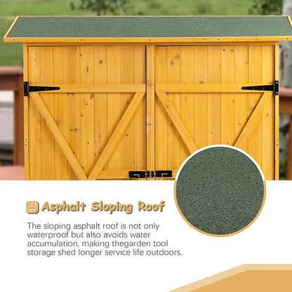 56" L x 19.5" W x 64" H Outdoor Wooden Storage Shed - Image 9