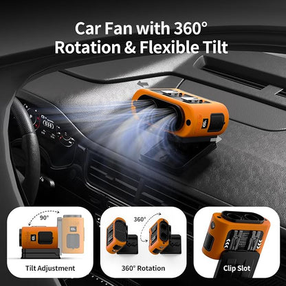 Socool Portable Car Fan - 14500mAh Rechargeable Battery Opearated - Image 4