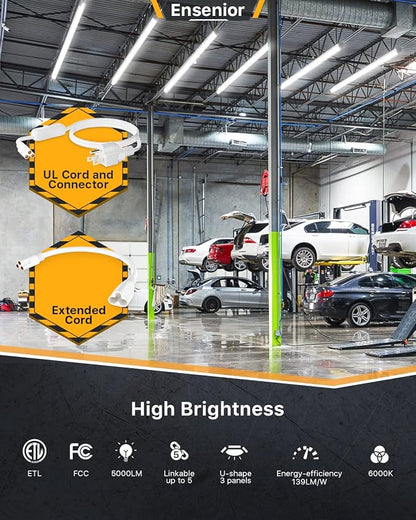 Ensenior 10 Pack 4 FT Led Shop Lights, 6000K Clear White, 5000LM Super Bright - Image 2