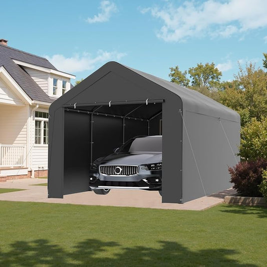 GOJOOASIS 10x20 Carport Heavy Duty Portable Garage Shelter Metal Car Canopy Tent by GOJOOASIS