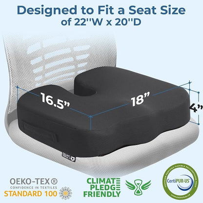 5 STARS UNITED Seat Cushion for Tailbone Pain Relief – Large Memory Foam - Image 5