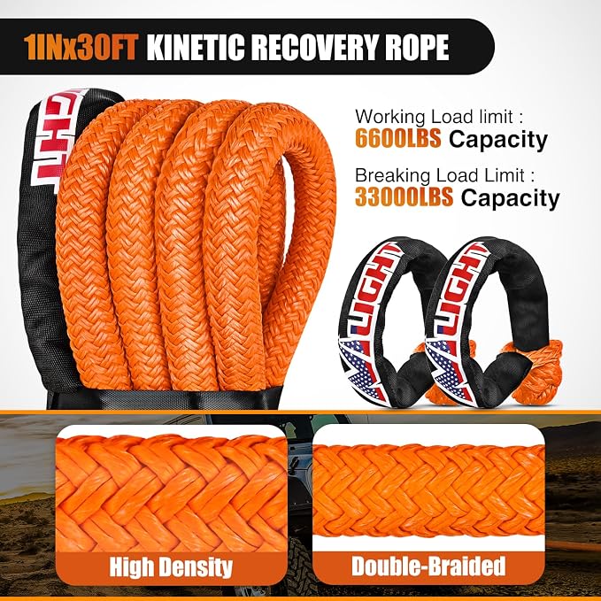 Nilight Kinetic Recovery Tow Rope Kit - Image 3