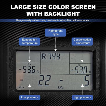 Digital Manifold Gauge, HVAC Refrigerants Digital AC Gauges Set - Image 4