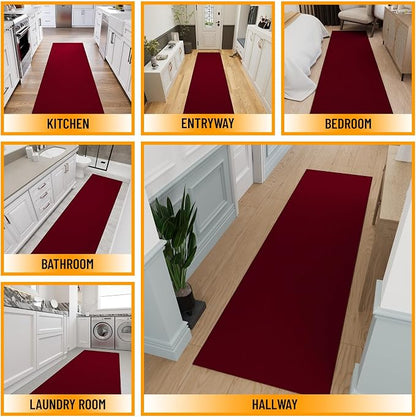 Ottomanson Hallway Runner Rug 2'7" x 9'10" Non Slip Solid Area Rugs Easy to - Image 3