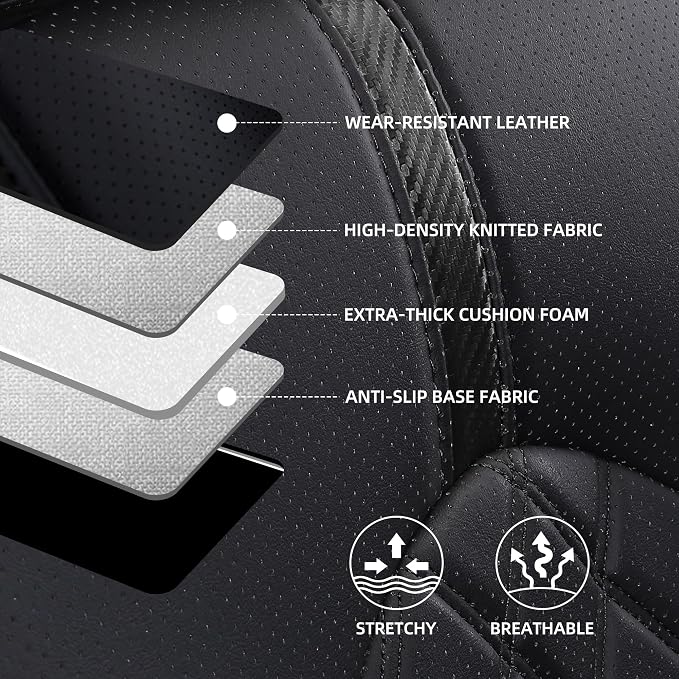 Custom Fit Camry Seat Covers for Toyota Camry LE, SE Nightshade 2018-2024 Full - Image 4