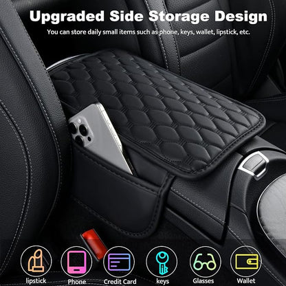 Car Center Console Cover, Leather Car Armrest Cover Cushion - Image 3