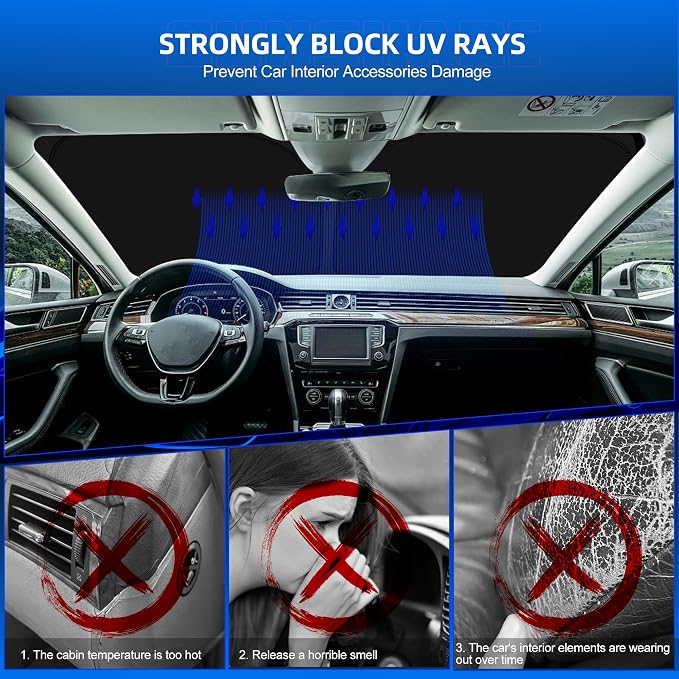Windshield Sun Shade for Honda Prologue EV 2024-2025 2026 Foldable Sunshade - Image 4