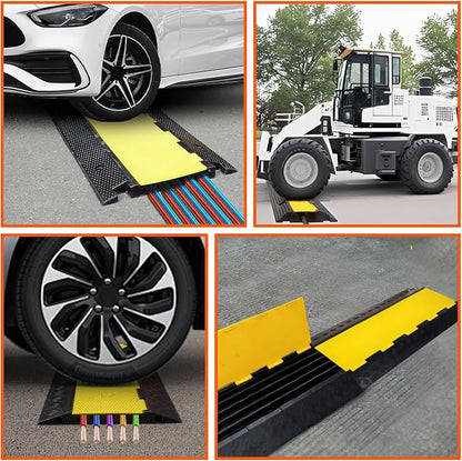 5 Channel 2 Pack Cable Protector Ramp Traffic Wire and Hose Ramp Cord Cover - Image 7