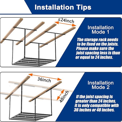 GIOTORENT 3x4FT Heavy Duty Overhead Garage Storage Rack - Image 5