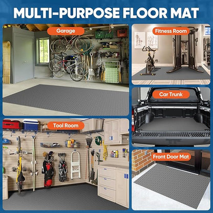 7.5 x 17 FT Garage Floor Mat, Thickened Diamond Plate PVC Garage Parking Mat - Image 7