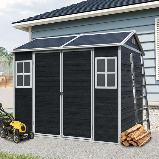 8x6 FT Outdoor Storage Shed, Resin Garden Shed by BNSPLY