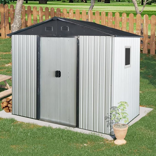 4x8 FT Outdoor Storage Shed, Metal Garden Shed by BNSPLY