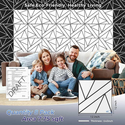 8 Pack 2-Layer Soundproof Wall Panels, 1.2lb/ft* High Density, Thicker 0.43 in - Image 2