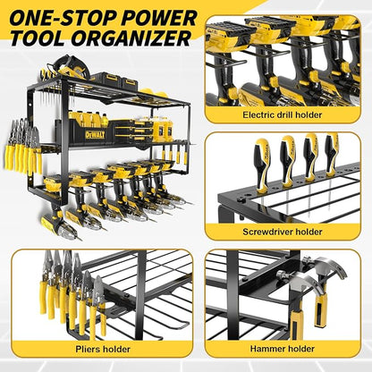 Large Power Tool Organizer Wall Mount, 3 Layer Heavy Duty Tool Storage Rack - Image 5