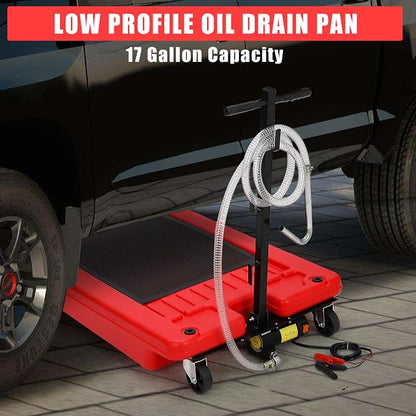 ‌17 Gal Electric Oil Drain Pan, Low Profile Mobile Oil Changing Pan - Image 4