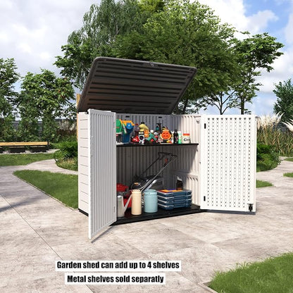 Resin Outdoor Storage Shed, 38 cu.ft Outdoor Storage Box Waterproof - Image 2