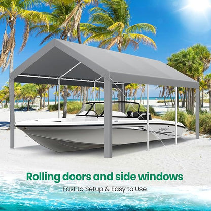 COBIZI Carport Canopy 12x20 Heavy Duty Car Tent Garage, Galvanized Frame Car - Image 7