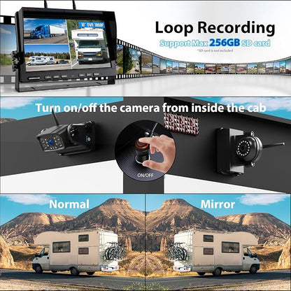 Magnetic Wireless Backup Camera: 10" HD 1080P DVR Monitor - Image 2