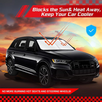 ARISMOTOR Windshield Sun Shade for Audi Q7 2016-2025, Custom Fit Foldable Front - Image 7
