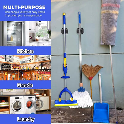 4 Pcs Magnetic Broom Holder, Mop and Broom Holders Wall Mount Heavy Duty - Image 6