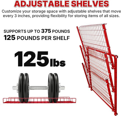 LAUCO Wall Mounted Storage Rack, 3-Level Metal Wall Shelving - Image 4