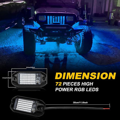 Nicoko 4Pods Pure Blue LED Rock Lights 72w high Power Rock Lights Neon - Image 4