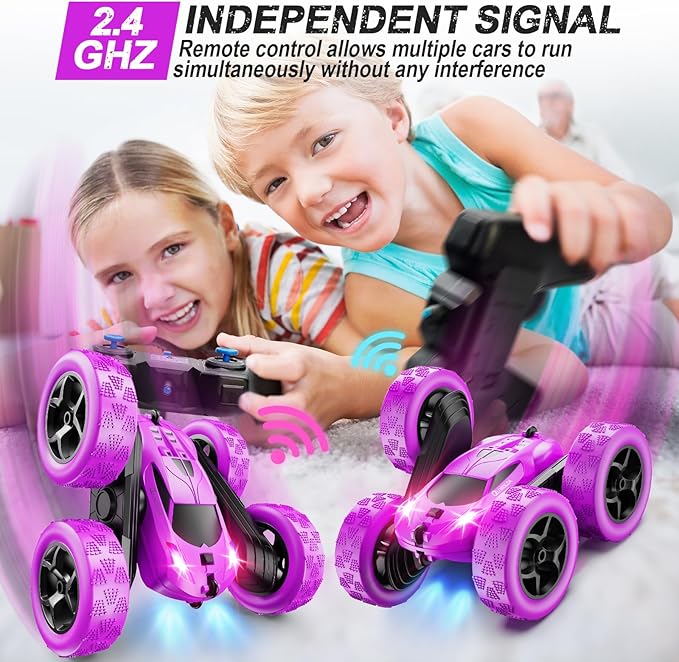 RC Cars, 2.4 GHZ Double Sided RC Stunt Car 360° Rotating Remote Control Crawler - Image 3