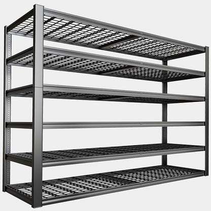 65" W Garage Shelving Heavy Duty, 6 Tier Garage Shelves, Adjustable Storage by PMKES