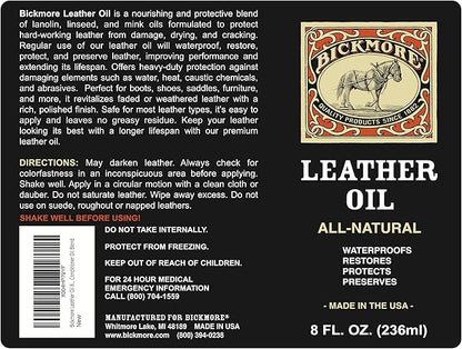 Leather Oil Leather Conditioner 8oz | Waterproofs, and Restores Boots, and All - Image 4