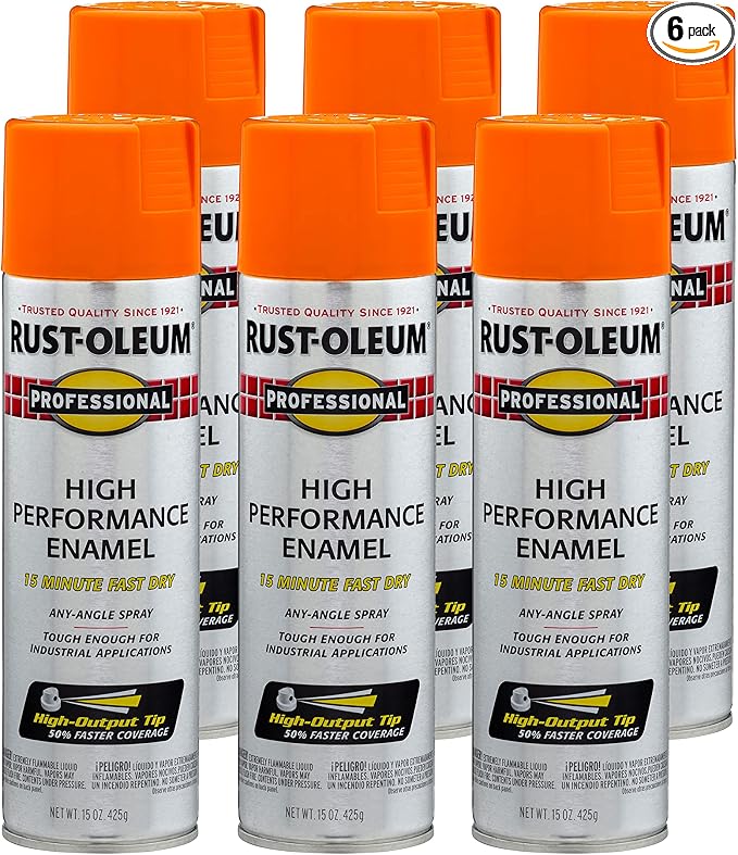 Rust-Oleum 7555838-6PK Professional High Performance Enamel Spray Paint by Rust-Oleum