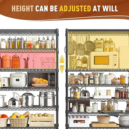 REIBII 71" H Storage Shelves 6 Tier Wire Shelving Unit 1200LBS Metal Shelves - Image 6