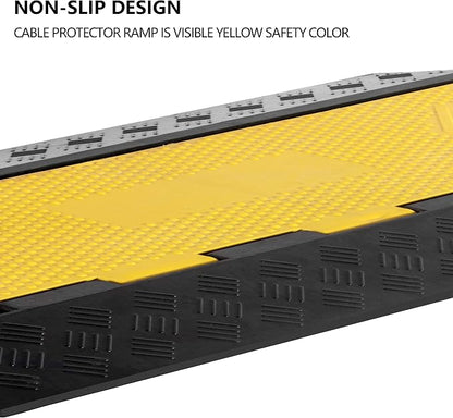 1 Pack Rubber Cable Ramp Hose Cable Protector Ramp 5 Channel 22000Lbs Load - Image 5