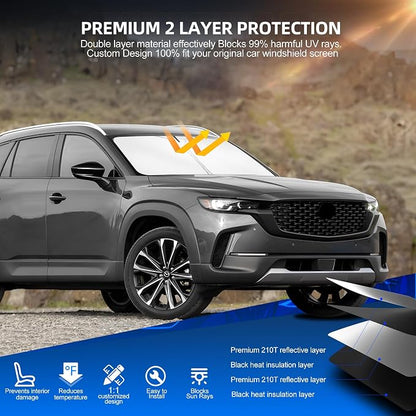 Windshield Sun Shade for Mazda CX-50 2023-2025 2026 Foldable CX50 Sunshade - Image 3
