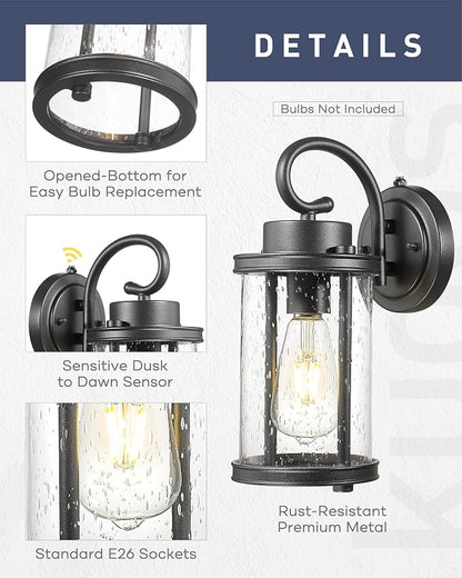 kudos Dusk to Dawn Outdoor Lighting, 12.5 inch Porch Lights Outdoor, Anti-Rust - Image 5