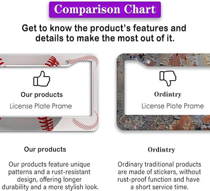 License Plate Frames for Men Red and White License Plate Cover for Women - Image 6