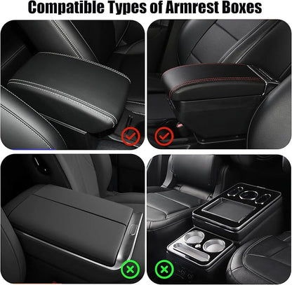 Car Center Console Cover, Upgraded Leather Armrest Seat Box Cover - Image 7