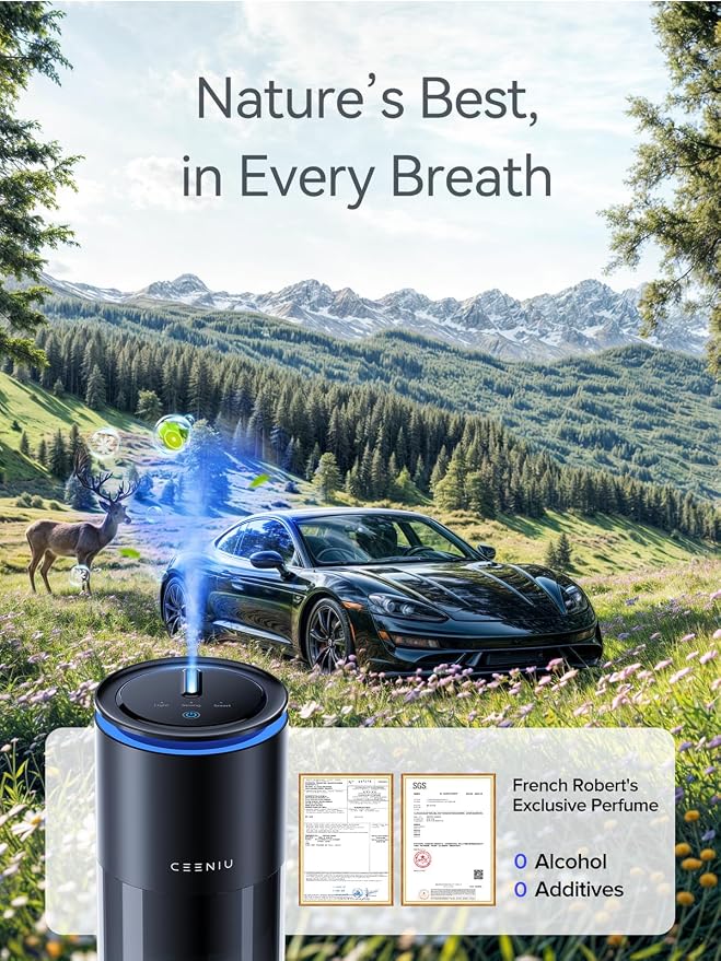 Ceeniu Car Air Freshener, Smart Ultrasonic Diffuser CF12 Pro, Enlarged Spray - Image 8