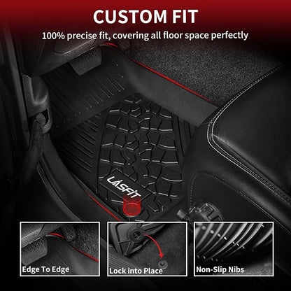 LASFIT Floor Mats for Jeep Wrangler Unlimited 4XE 2021-2024 2025 4 Door Plug-in - Image 3
