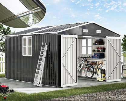 AMERLIFE 10x12x7 FT Galvanized Steel Storage Shed by AMERLIFE