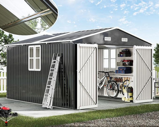 AMERLIFE 10x12x7 FT Galvanized Steel Storage Shed by AMERLIFE