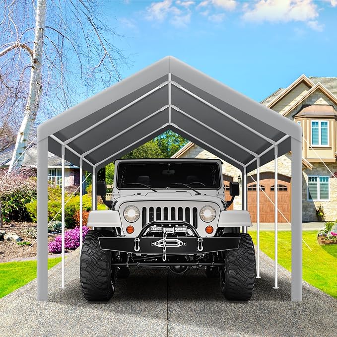 COBIZI Carports 10x20 Heavy Duty Car Tent Garage, Galvanized Frame Car Canopy - Image 6