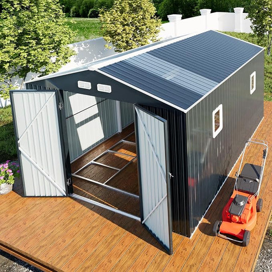 10x12 Metal Shed with Floor Frame Kit & Reinforced Construction by KKnowbody