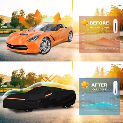 QUNSUNUS Waterproof Car Cover for C7 Corvette 2014-2019, Outdoor Car Covers - Image 6