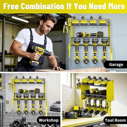 3-Tier Modular Drill Holder & Power Tool Organizer Wall Mount - Image 6